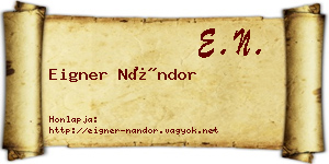 Eigner Nándor névjegykártya