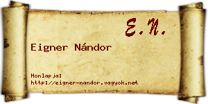 Eigner Nándor névjegykártya