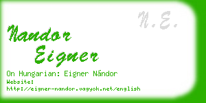 nandor eigner business card